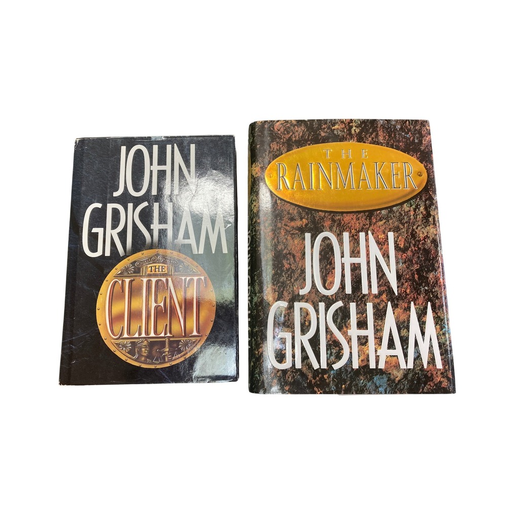 John Grisham Hardcover Book Lot The Client‎ & The Rainmaker First Editions 1990s